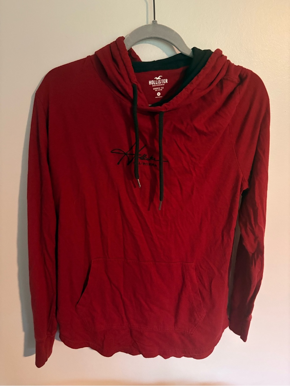Hollister Red Hooded Pullover Sweatshirt
